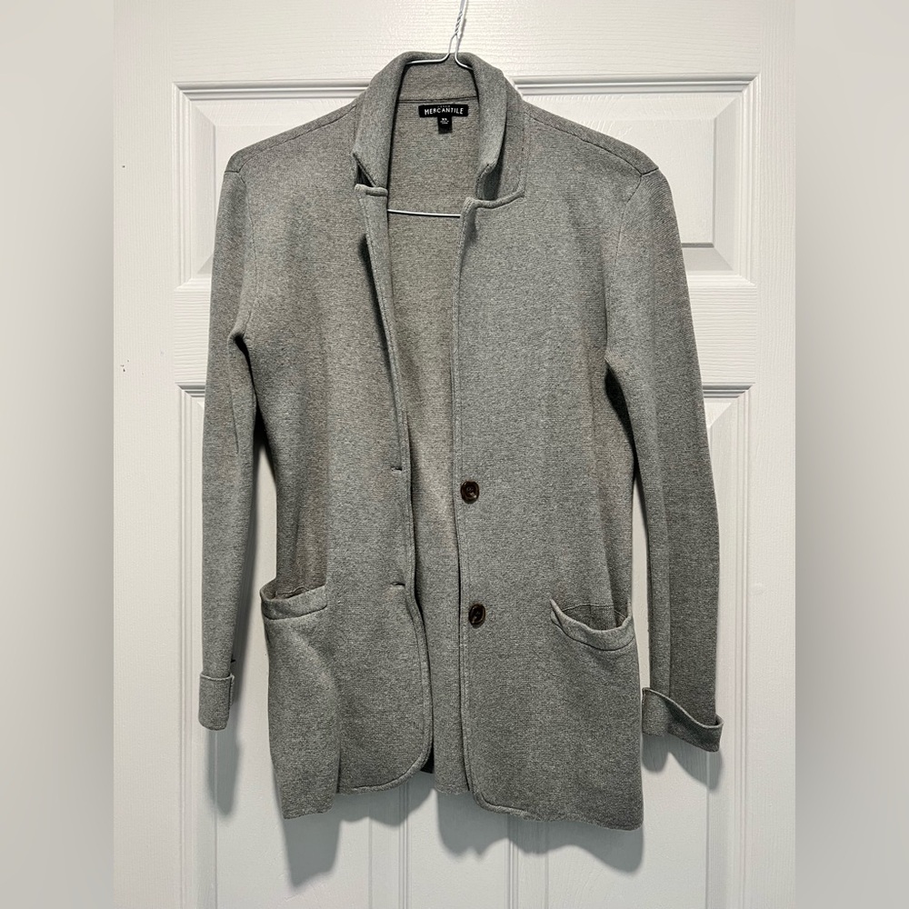 Jcrew Factory Gray Sweater Blazer with Pockets size:XS